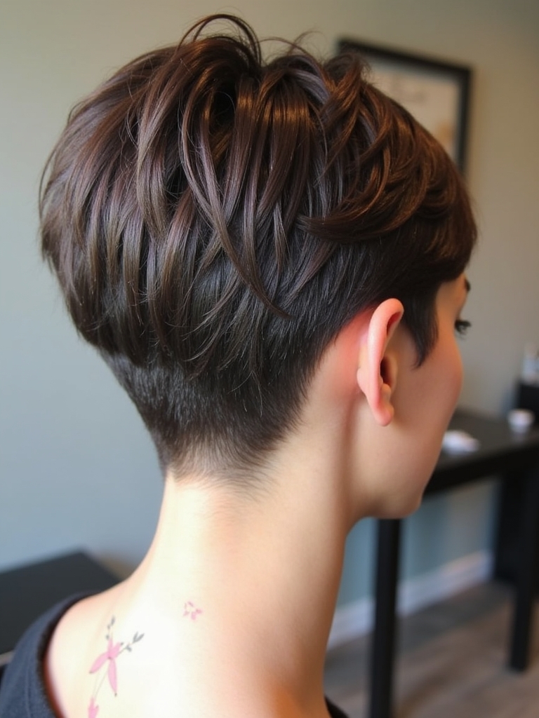 Pixie Cut Back View: Elongated Pixie