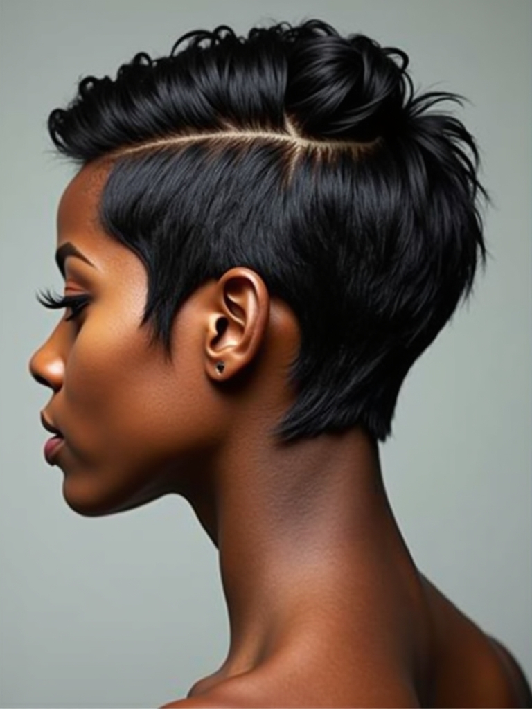 Short Hair Back View: Blunt Pixie