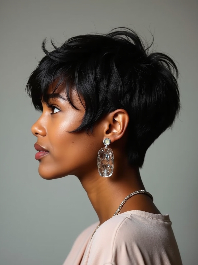 Short Hair Back View: Long Pixie