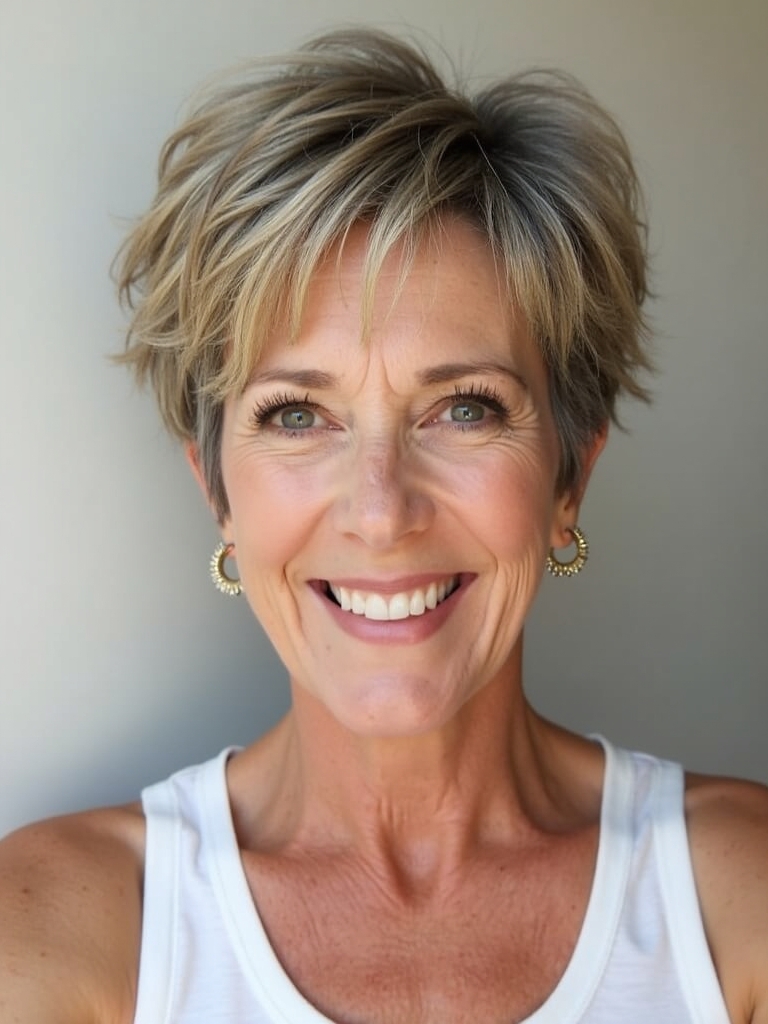 Hairstyles For Thin Hair Fine Over 50: Tussled Hairstyle