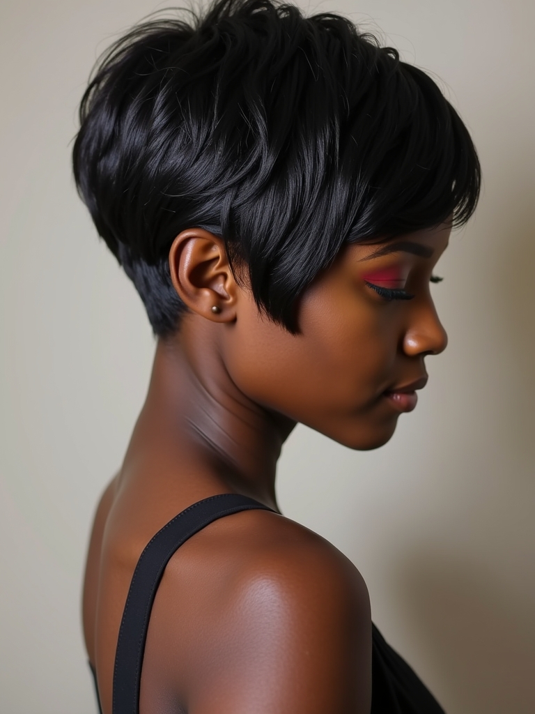 Short Hair Back View: Angled Bob
