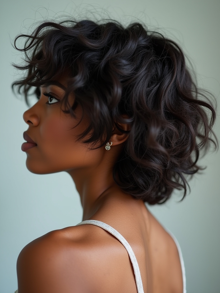 Short Hair Back View: Blunt Bob with Bangs