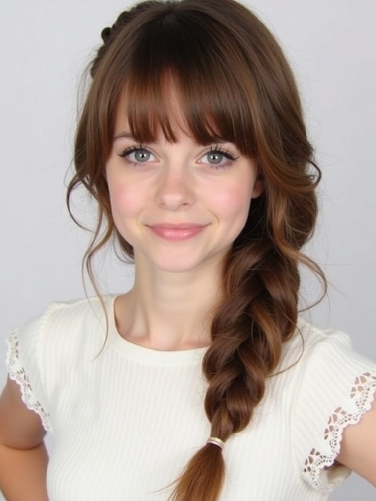 Face Framing Curtain Bangs for a Round Face