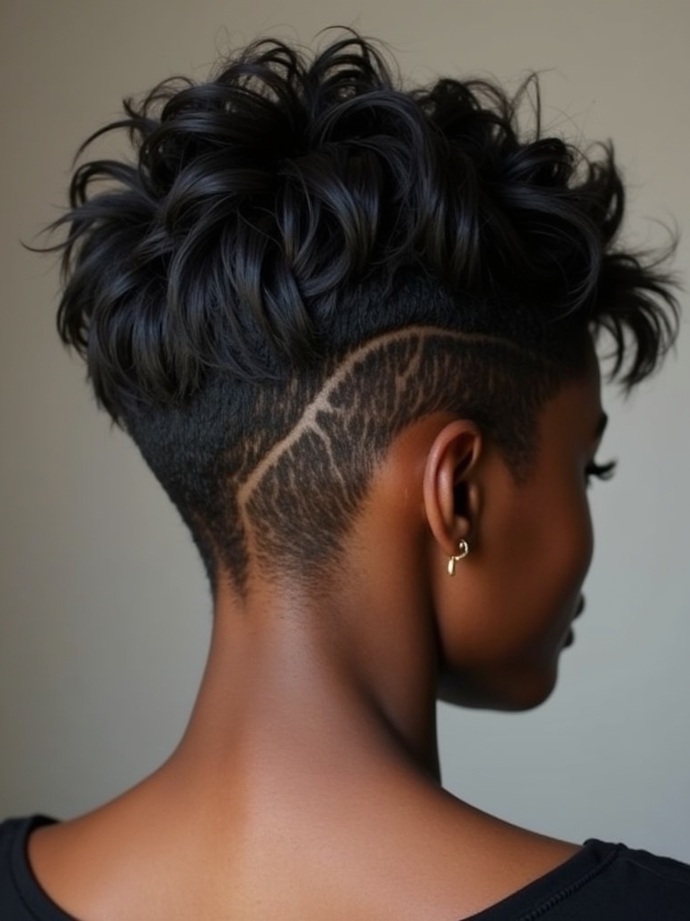 Short Hair Back View: Temple Fade