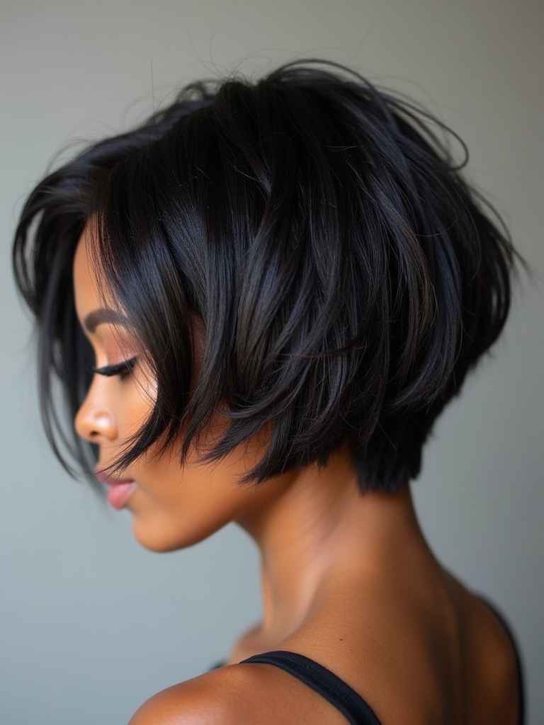 Short Hair Back View: Chin-Length Blunt Cut