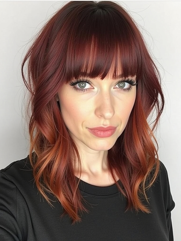 Face Framing Curtain Bangs with Undercut Detail