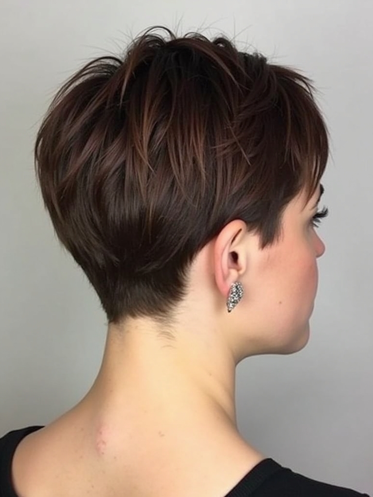 Pixie Cut Back View: Sculpted Back