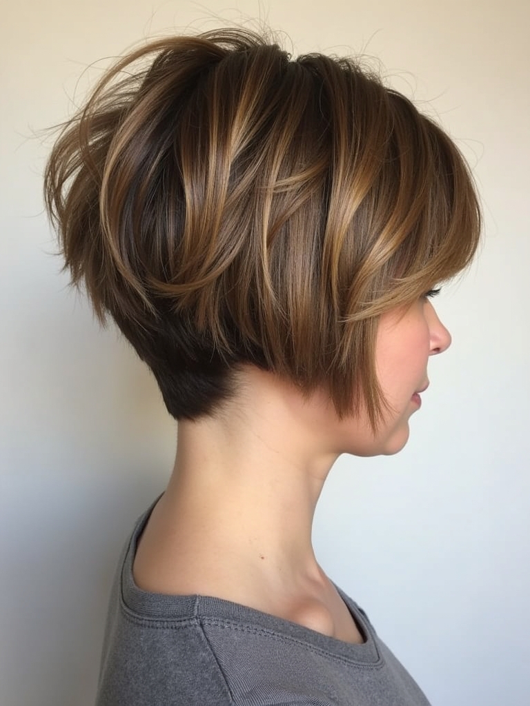 Pixie Cut Back View: Blended Layers