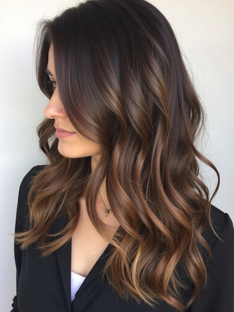 Light Dark Caramel Balayage for Summer