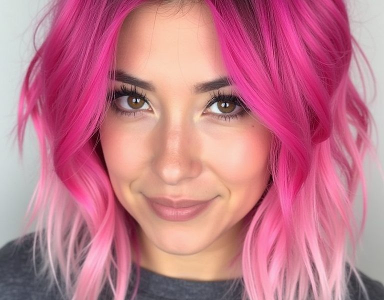 Metallic Pink Highlights: 40 Pink Hair Color Ideas in the Back