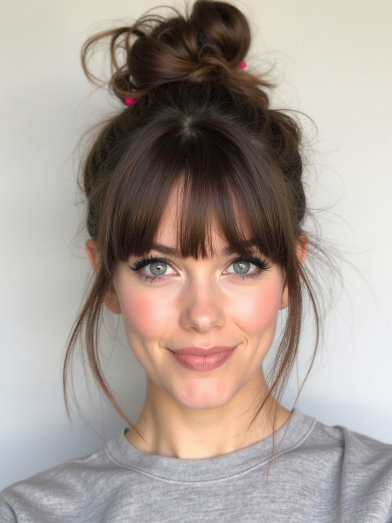 Face Framing Curtain Bangs with a Headband