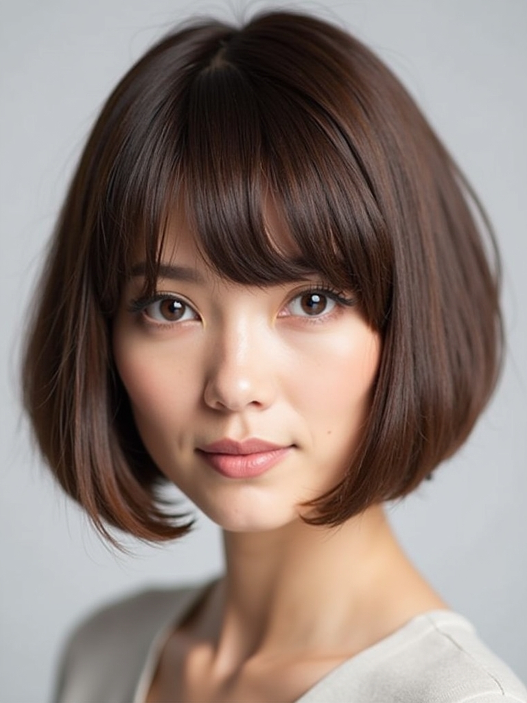 Face Framing Curtain Bangs with a Half-Up Hairstyle