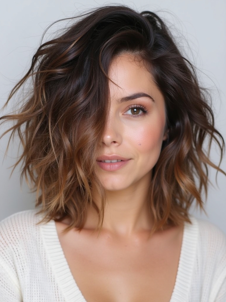 Collarbone Length Hair: Textured Lob