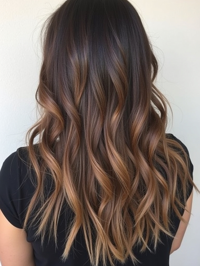 Dark Chocolate Brunette Balayage Hair