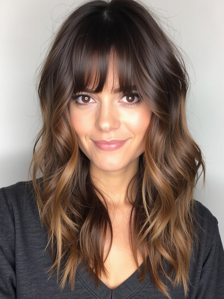 Dark Caramel Balayage Ombre