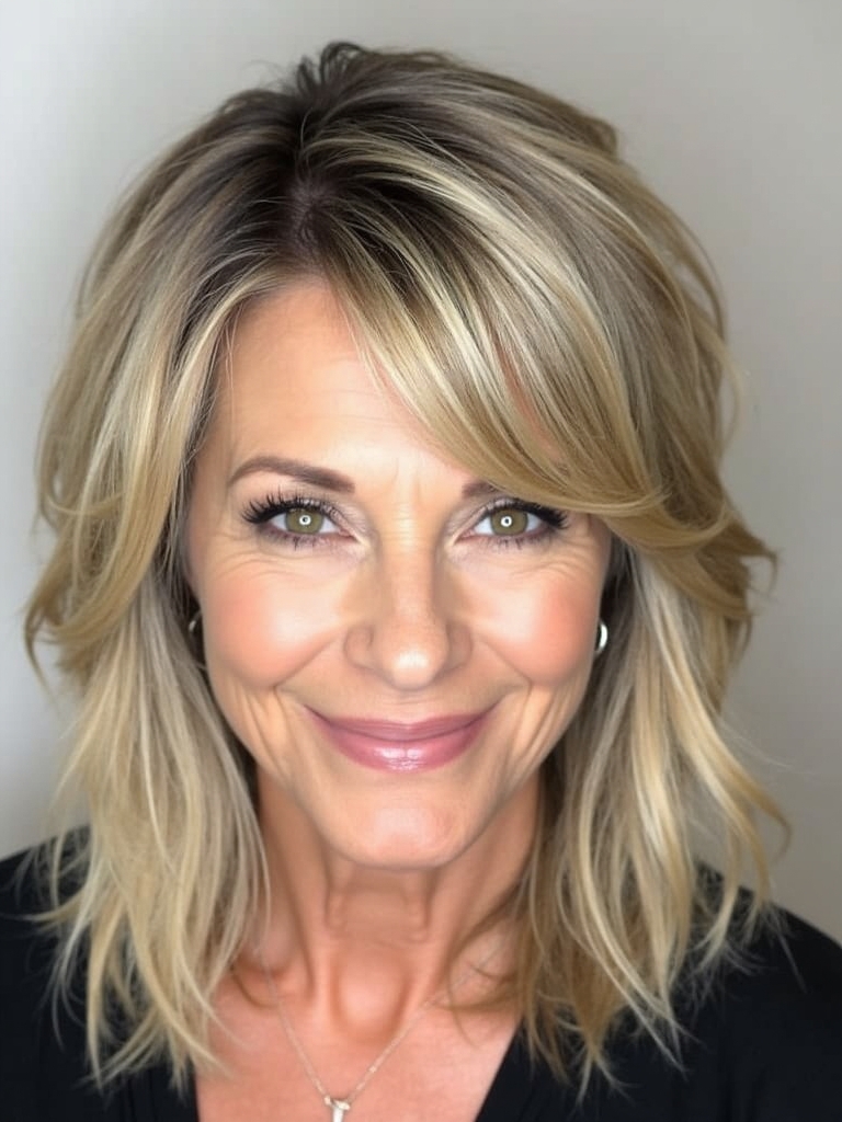 Hairstyles For Thin Hair Fine Over 50: Feathered Bob