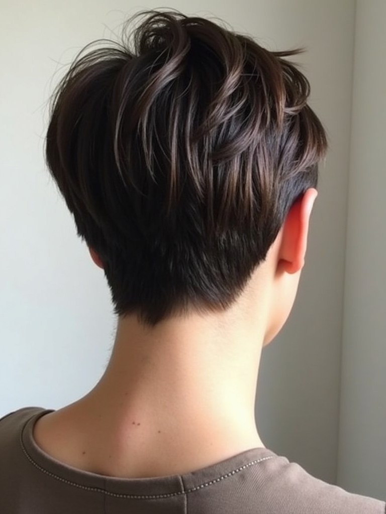 Pixie Cut Back View: With Bangs