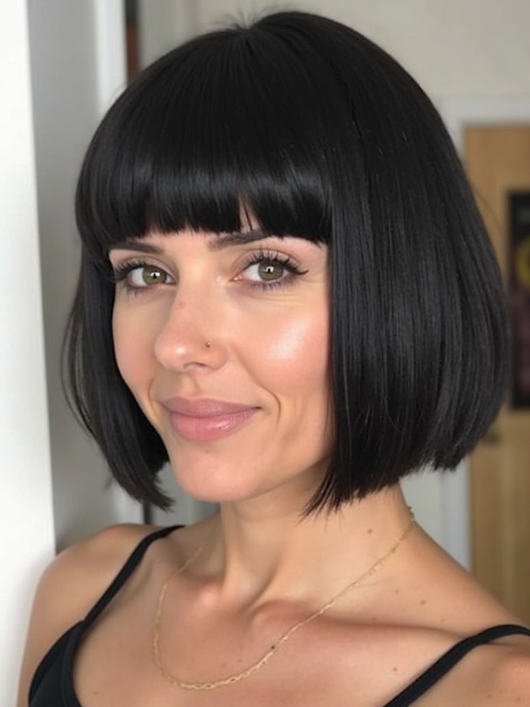 The Center-Parted French Bob