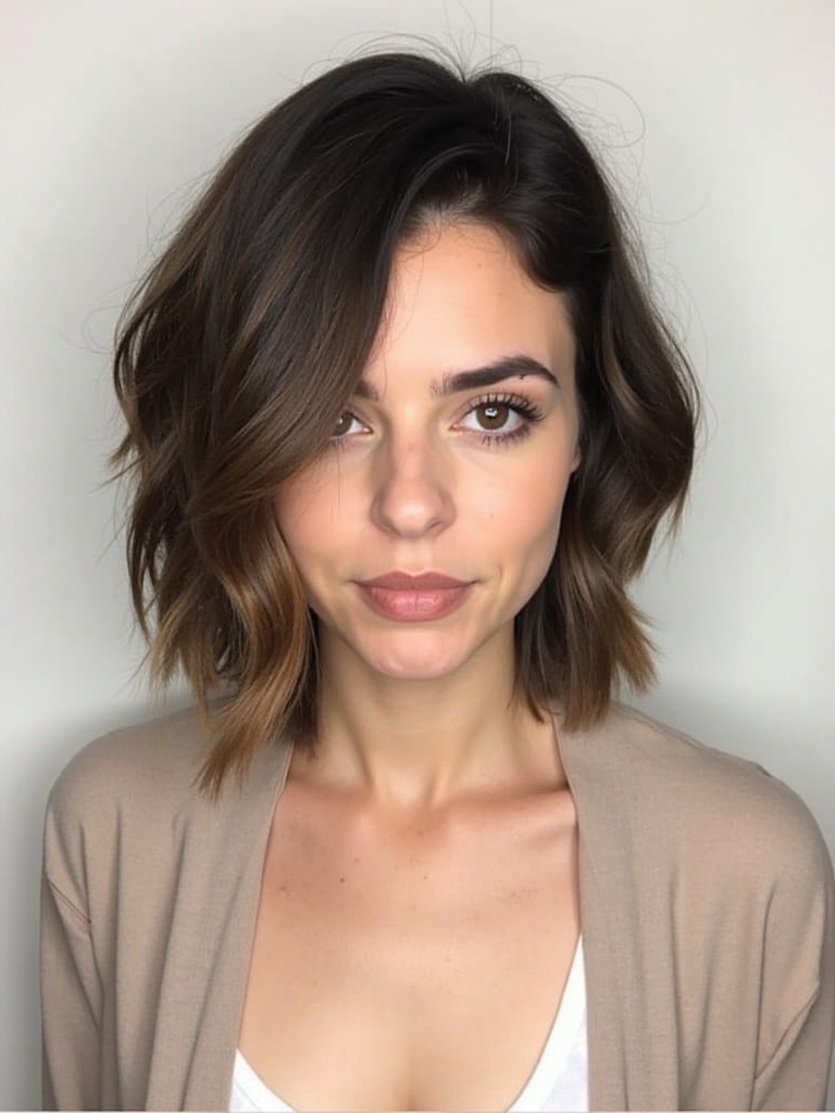 Collarbone Length Hair: Deep Side Part