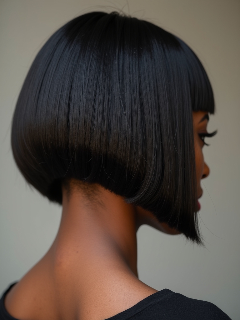 Short Hair Back View: Asymmetrical Bob