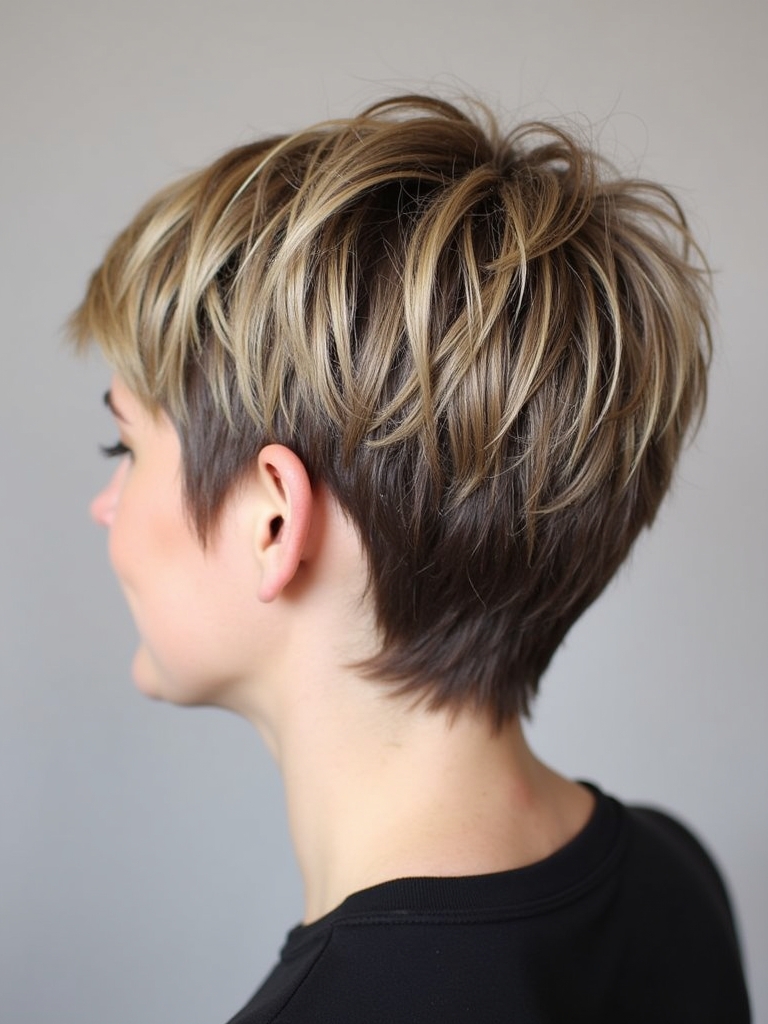 Pixie Cut Back View: Textured Crop