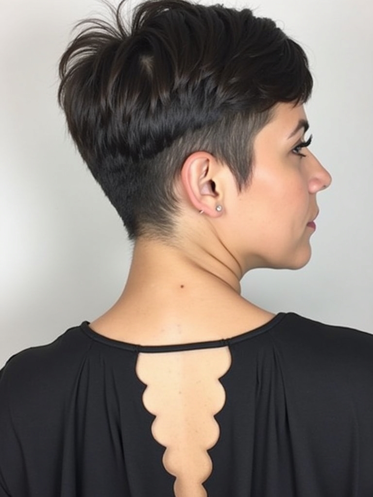 Pixie Cut Back View: Asymmetrical Charm