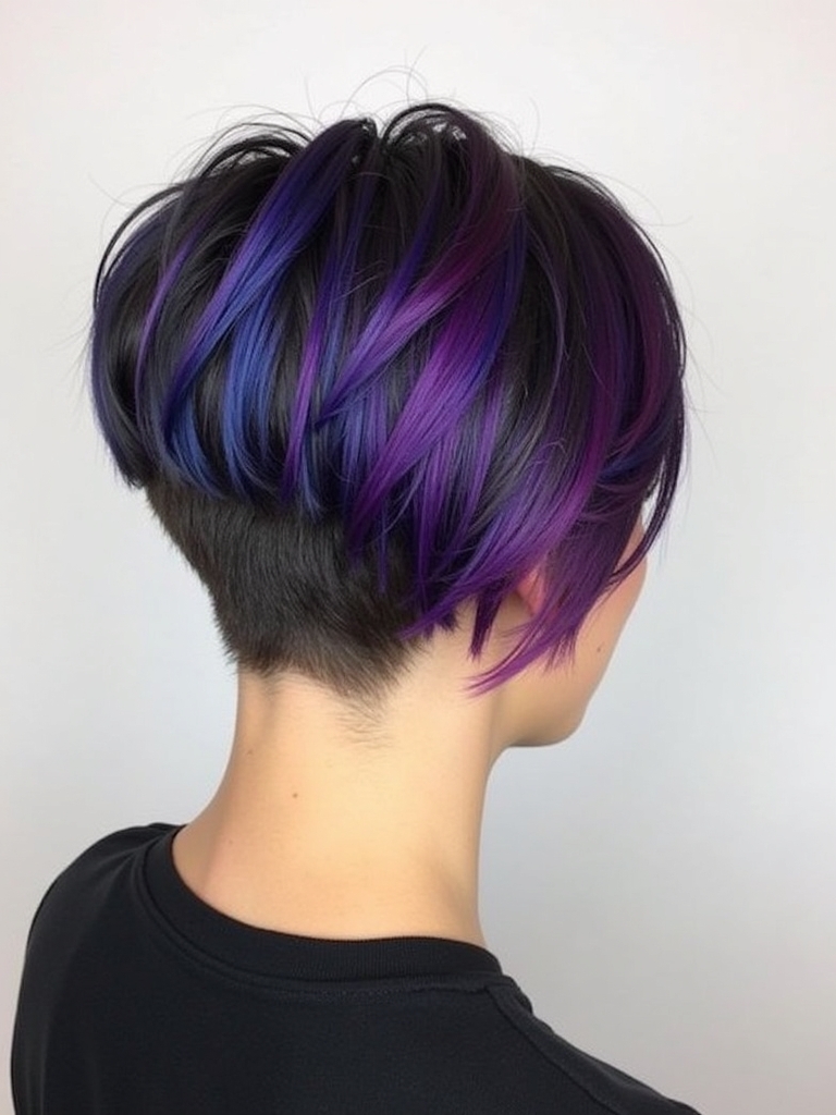 Stacked Pixie Haircut Back View: Classic Volume Boost