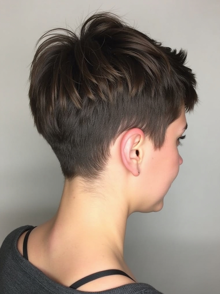 Pixie Cut Back View: Curly Pixie