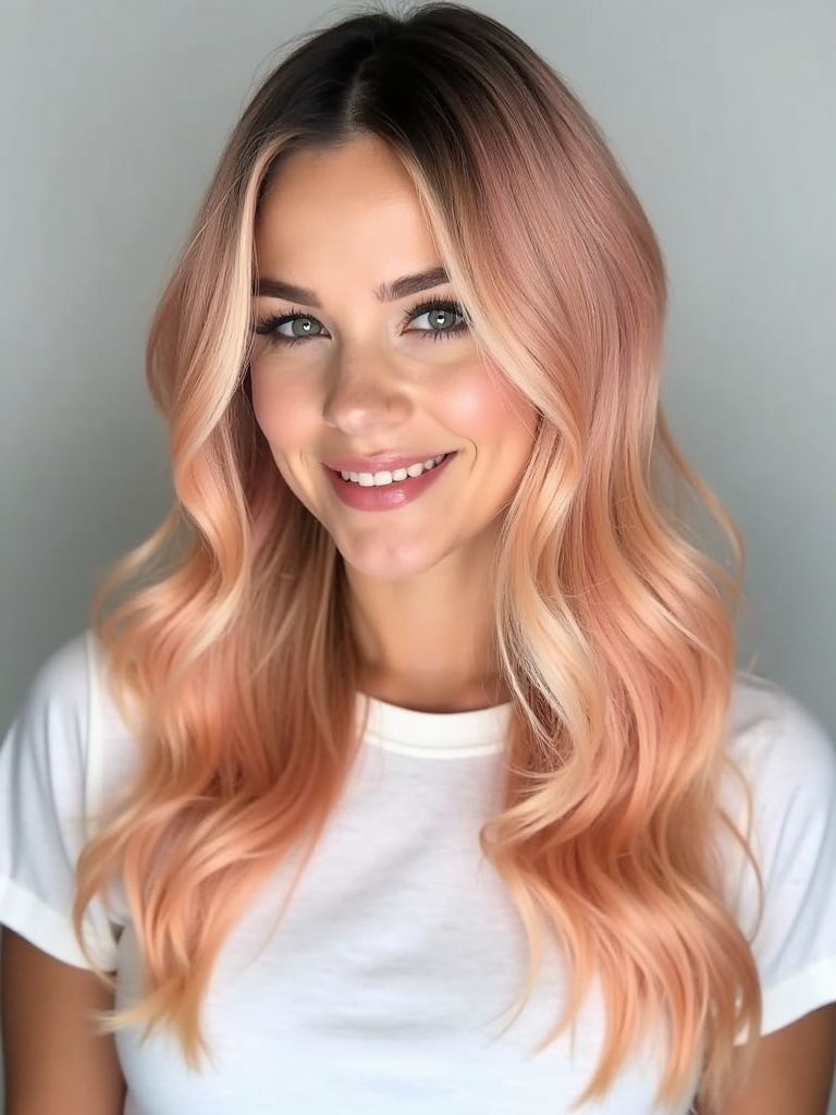 39 Copper Peach Hair Color Ideas: Full Coverage Copper Peach