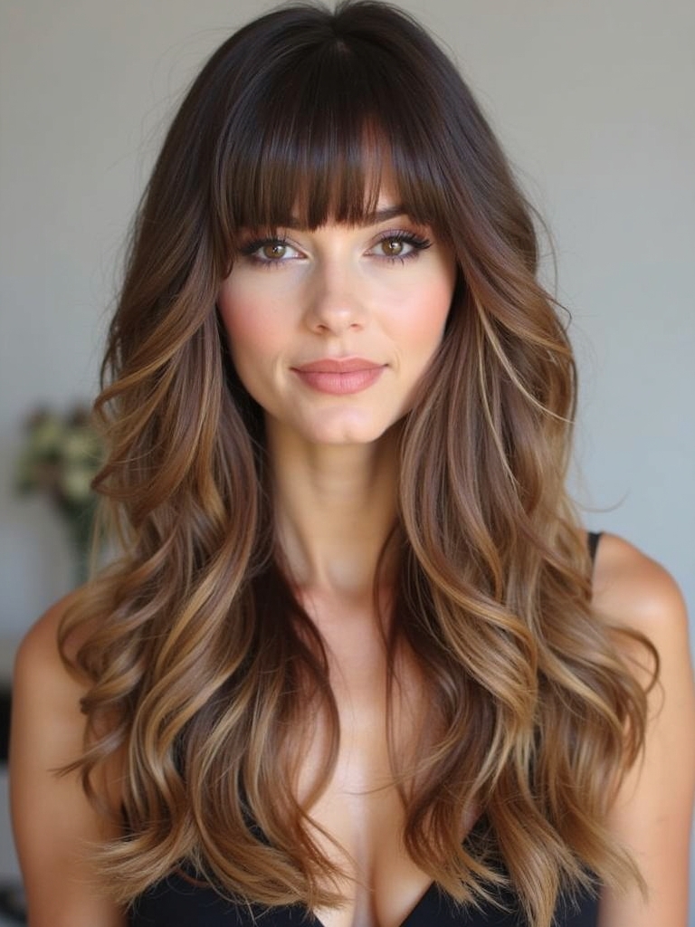 Long Haircut Ideas: Bottleneck Bangs and Layers