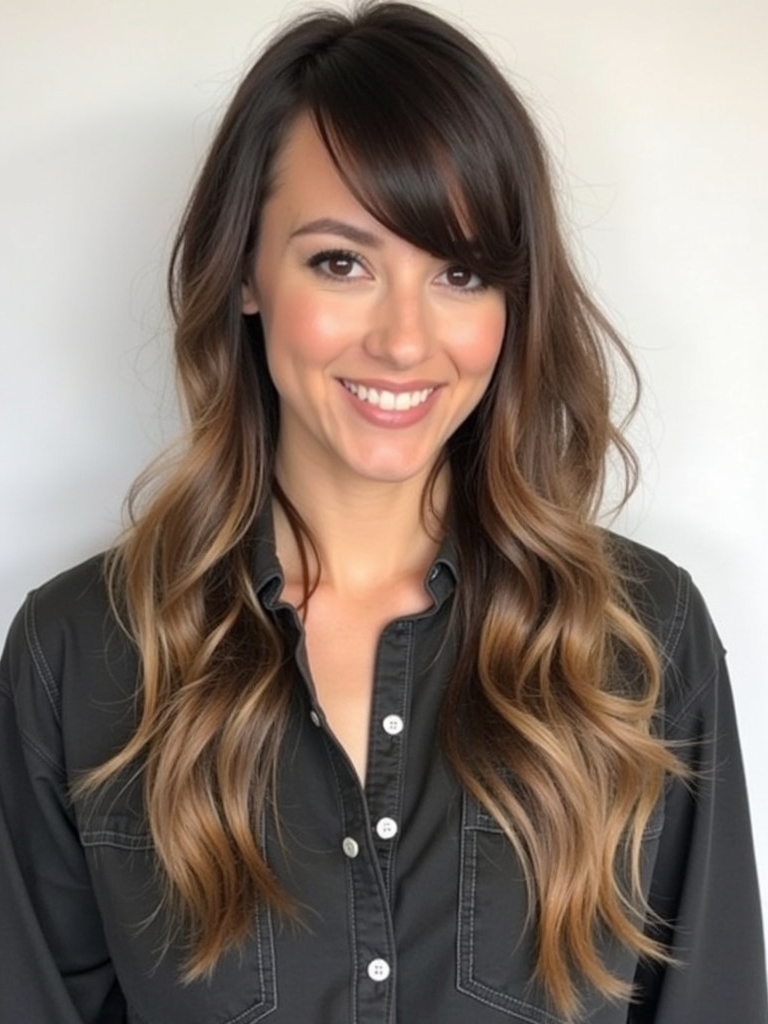 Long Haircut Ideas: Long Layers with Money Piece Highlights