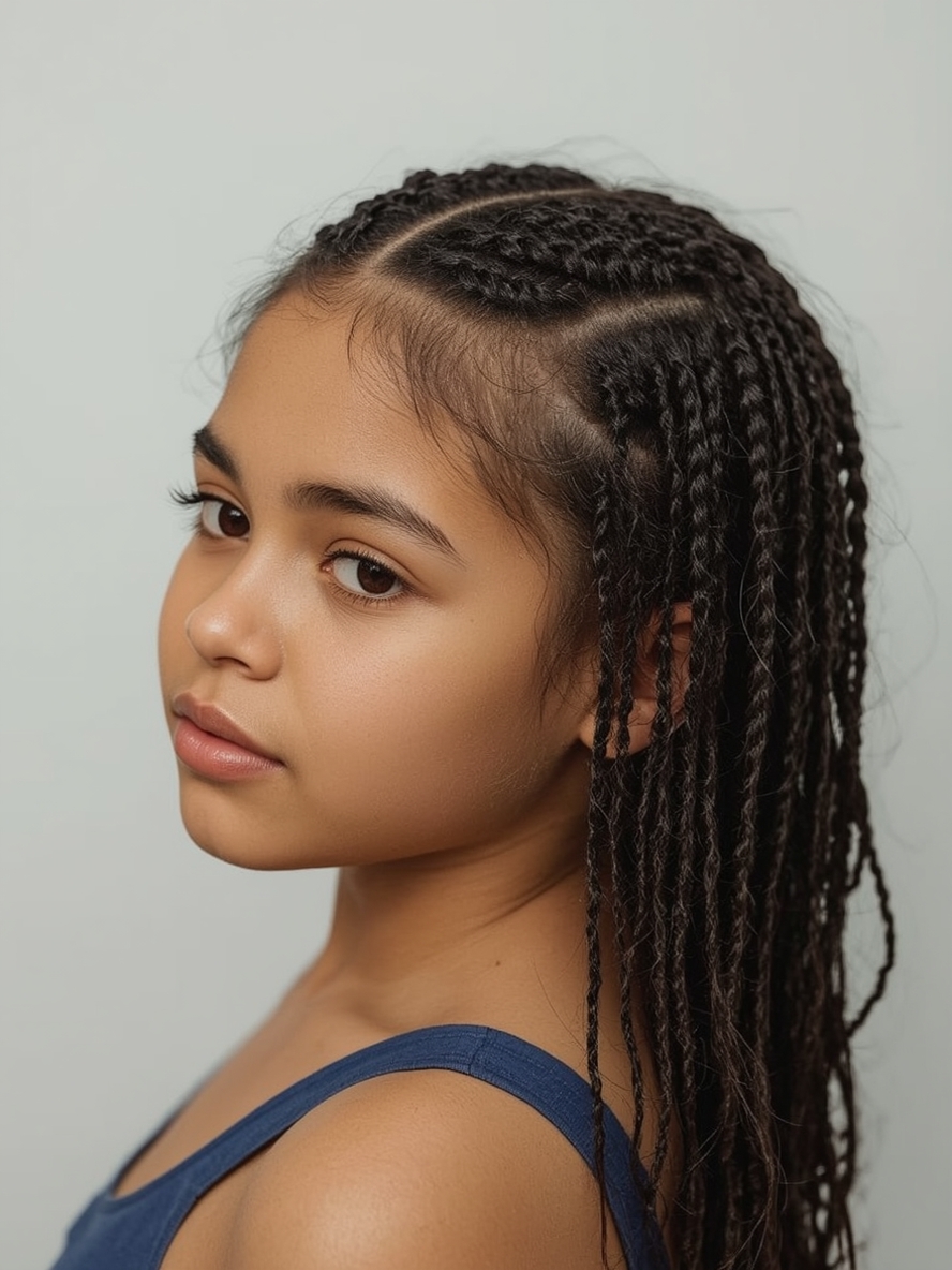 Kids Cornrow Hairstyles: Cornrows with Top Knot