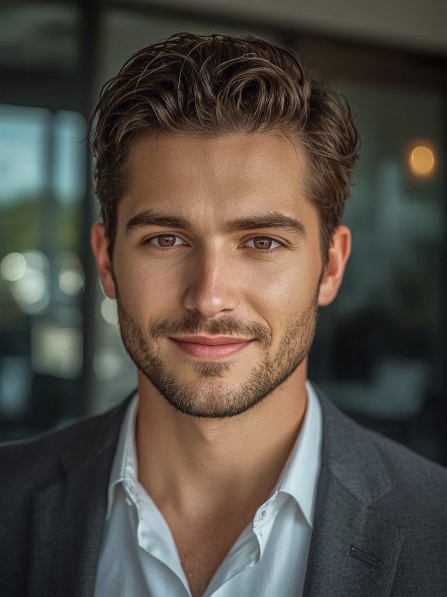 Men's Curly Haircut: Fade with a Design
