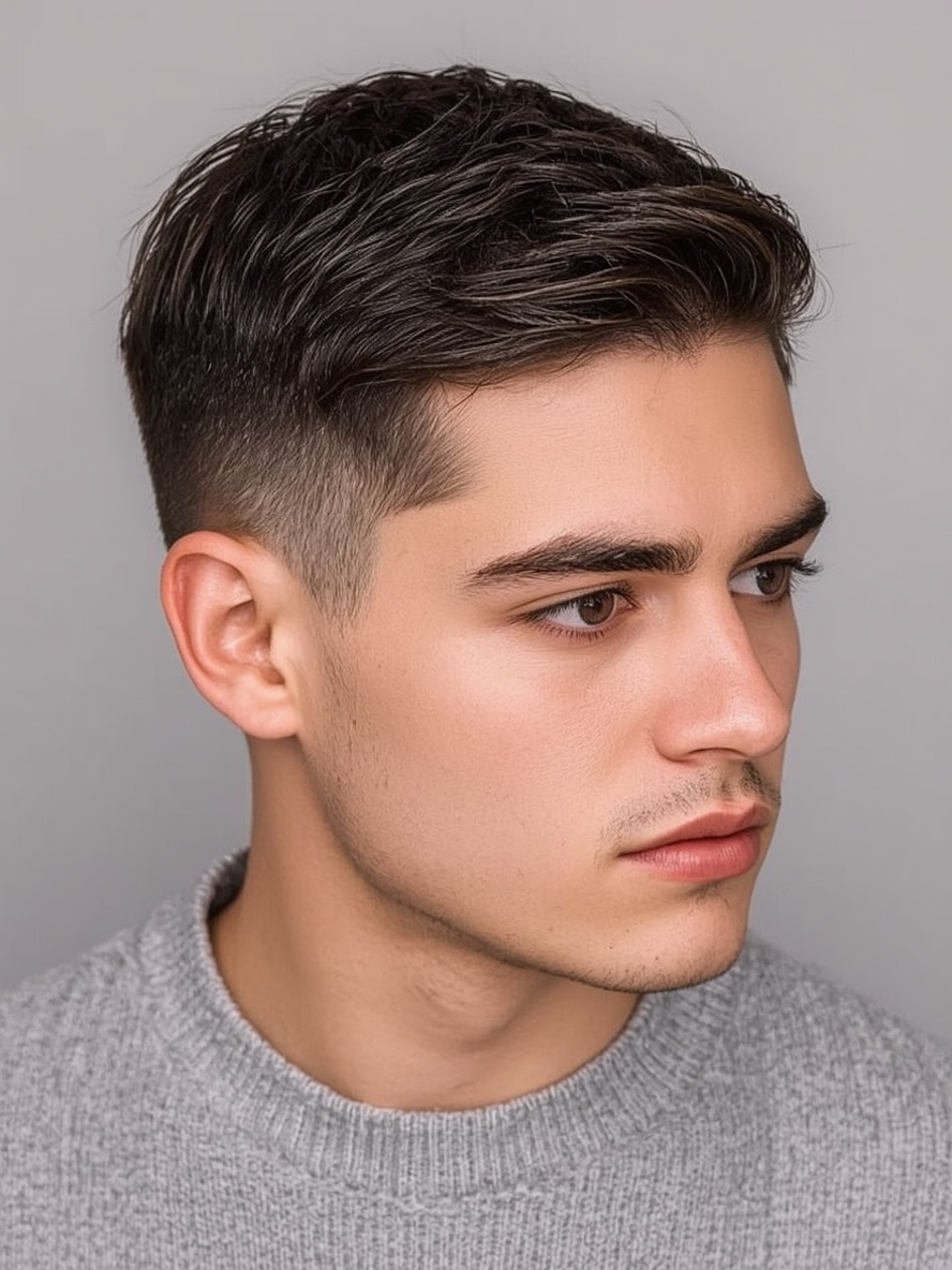 Men's Short Hair Hard Part