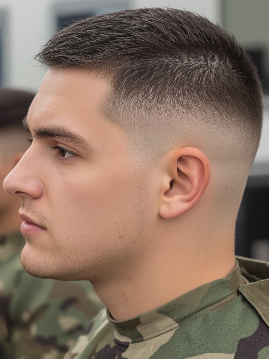 Men's Short Hair Military Cut