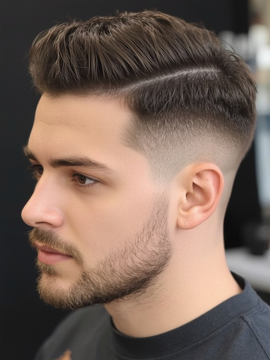 Men's Short Hair Comb Over