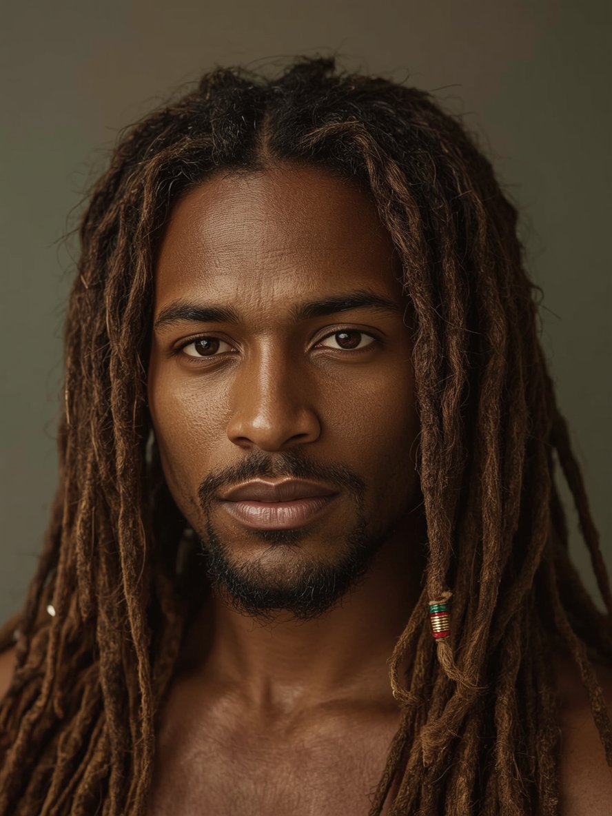 Men's Curly Haircut: Top Knot
