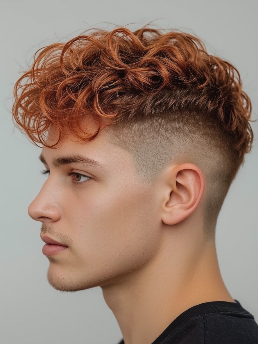 Men's Curly Haircut: The Messy Top