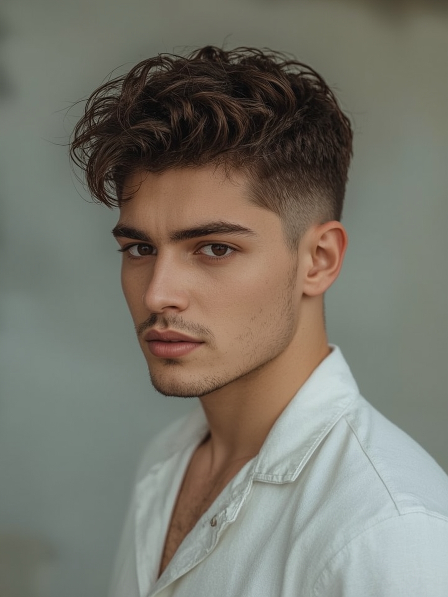 Men's Curly Haircut: Surfer Curtains Curly Hair