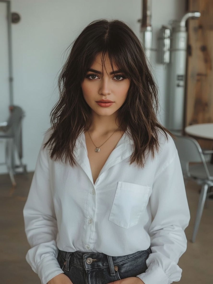 Butterfly Haircut Long Hair For Round Face: Root Volume & Definition