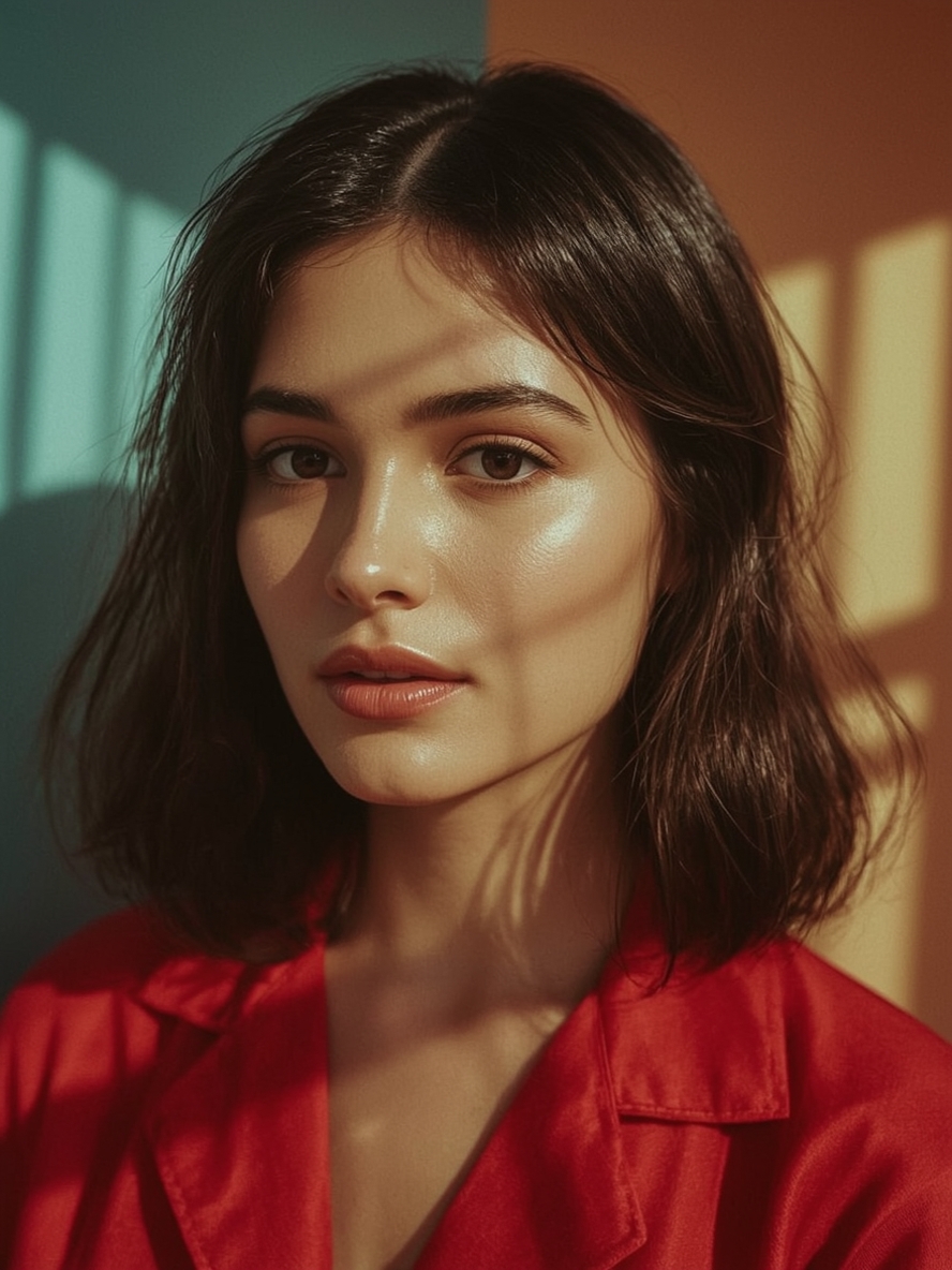 Shoulder Length Hair Thin Fine: Pin Straight with Air Bangs