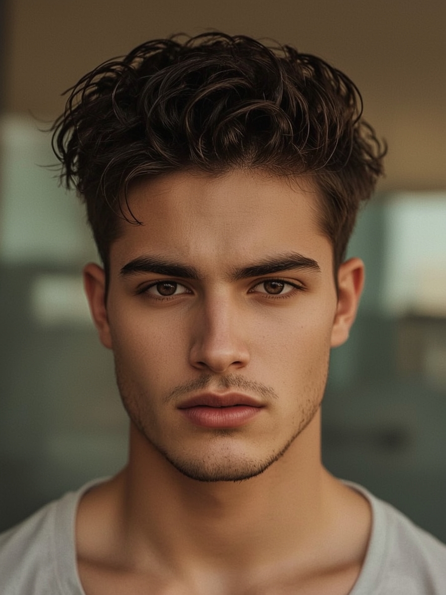 Men's Curly Haircut: The Curly Quiff