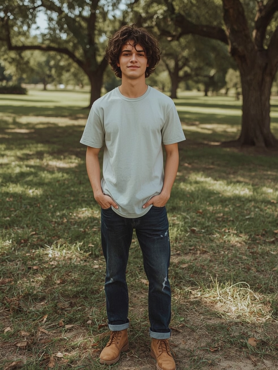 Men's Curly Haircut: The Side Part