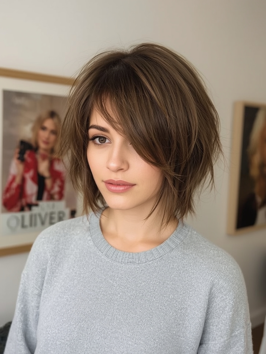 Angled Bob Haircut: Whispers of Volume