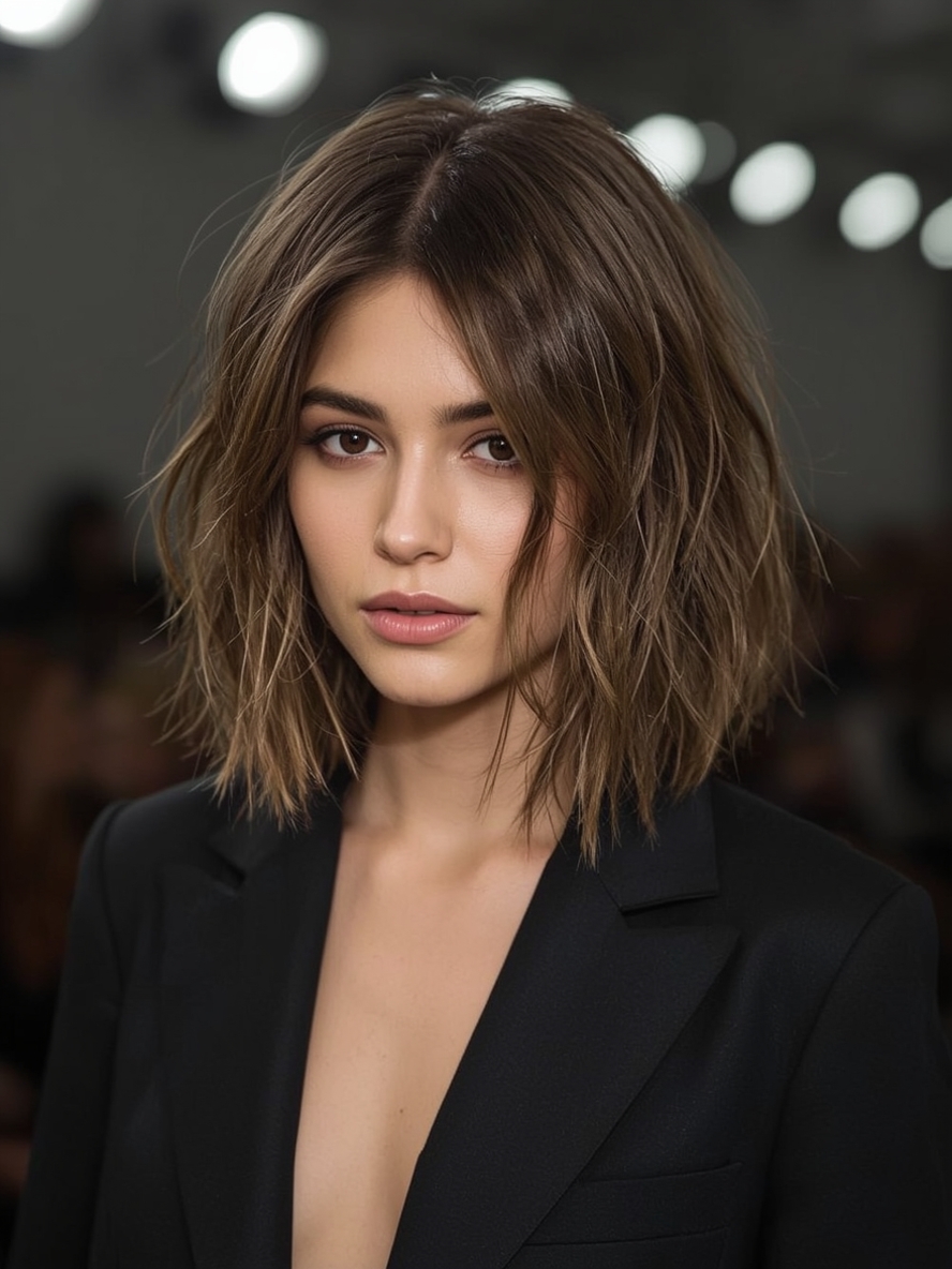 Angled Bob Haircut: Beachy Breeze