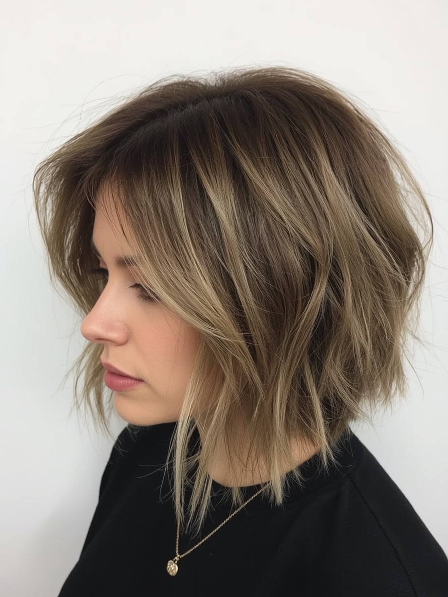 Angled Bob Haircut: Textured Tease