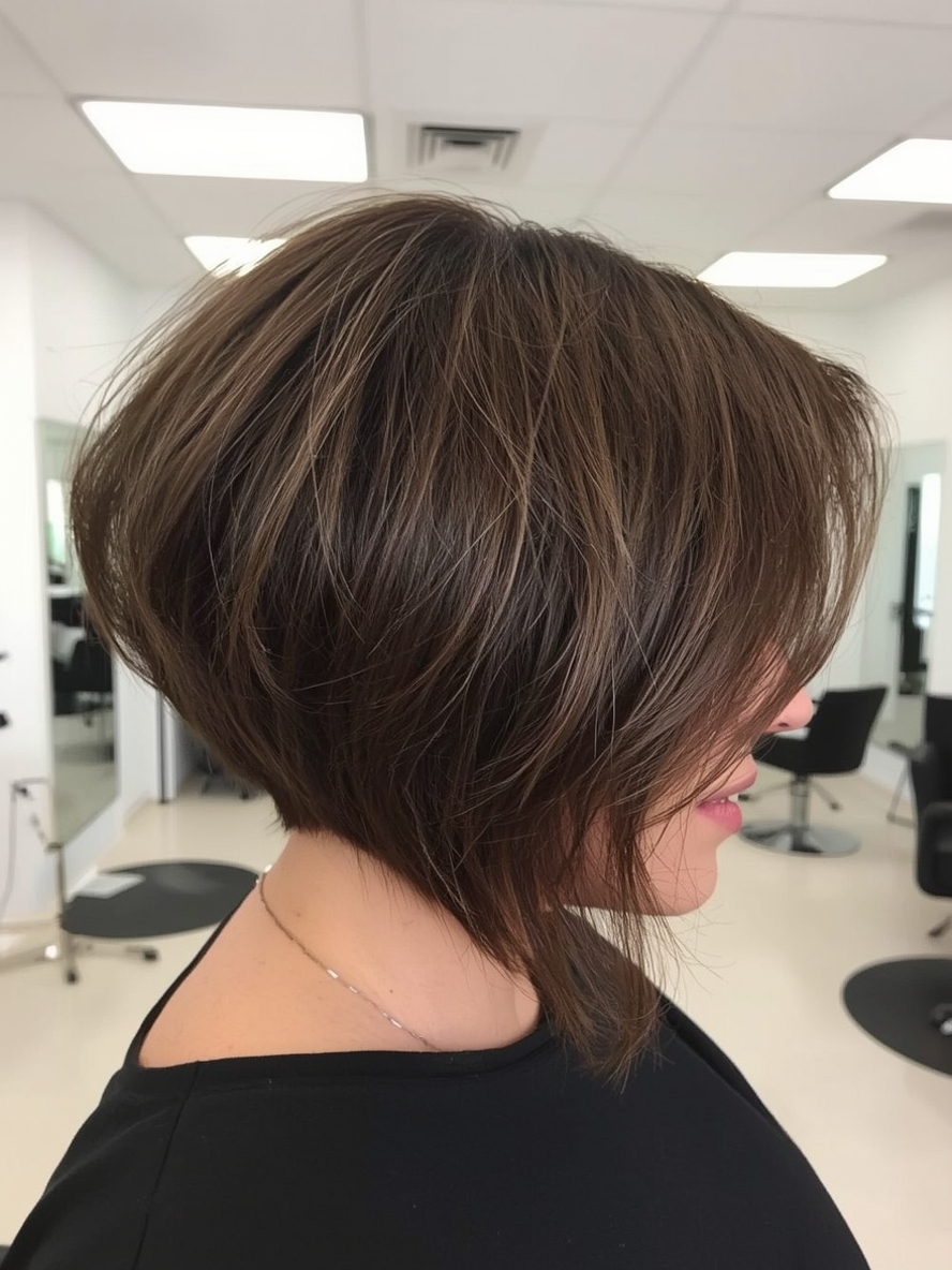 Angled Bob Haircut: Side Swept Sophistication