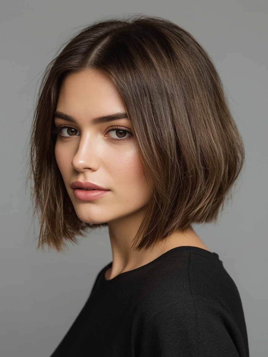Angled Bob Haircut: Curly Cue