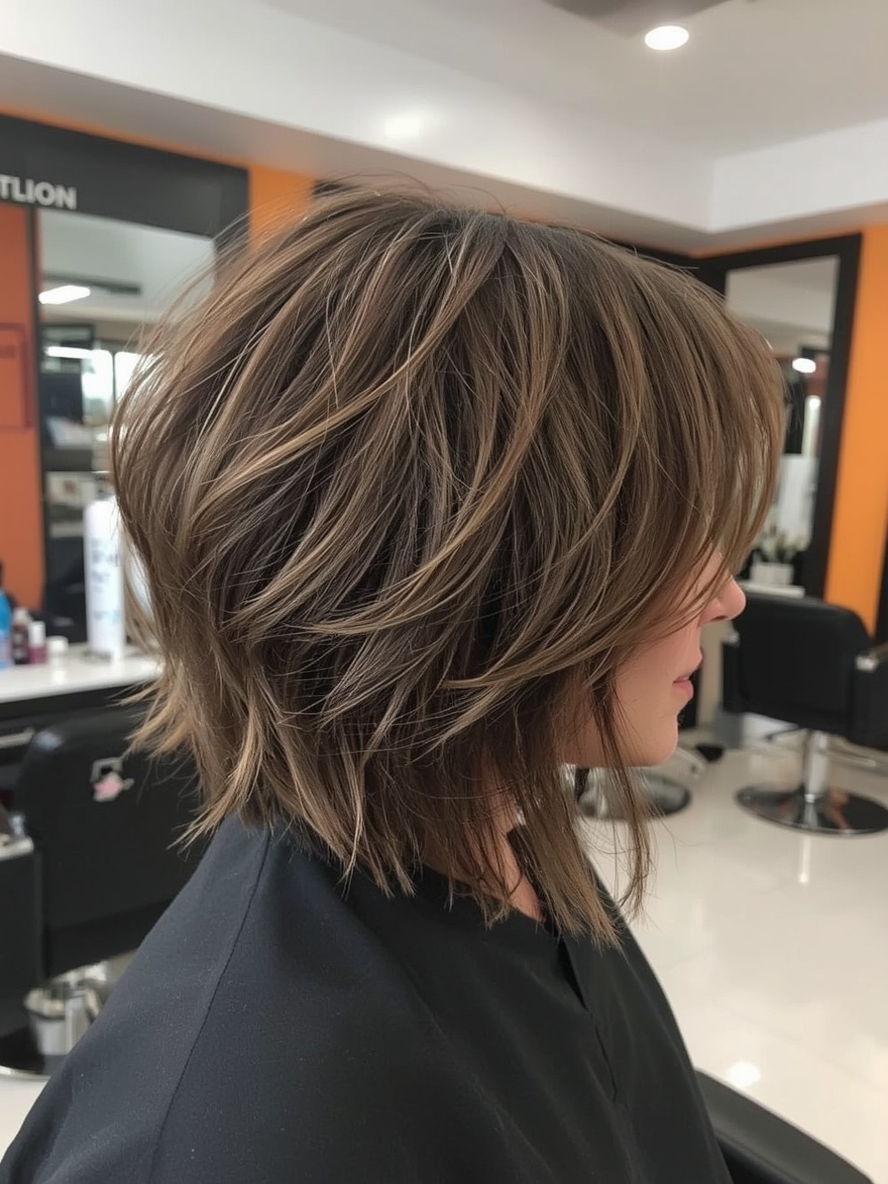 Angled Bob Haircut: Choppy Charm