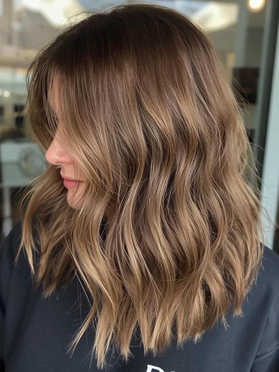 Pixie Cut Honey Brown Balayage